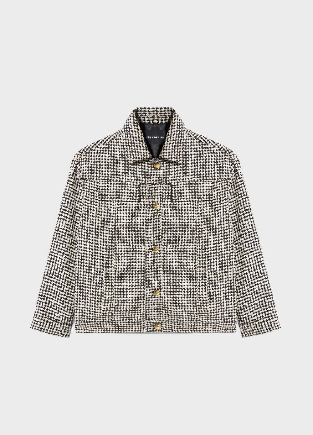 LES COPAINSChore jacket motivo pied de poule Vendita Economica