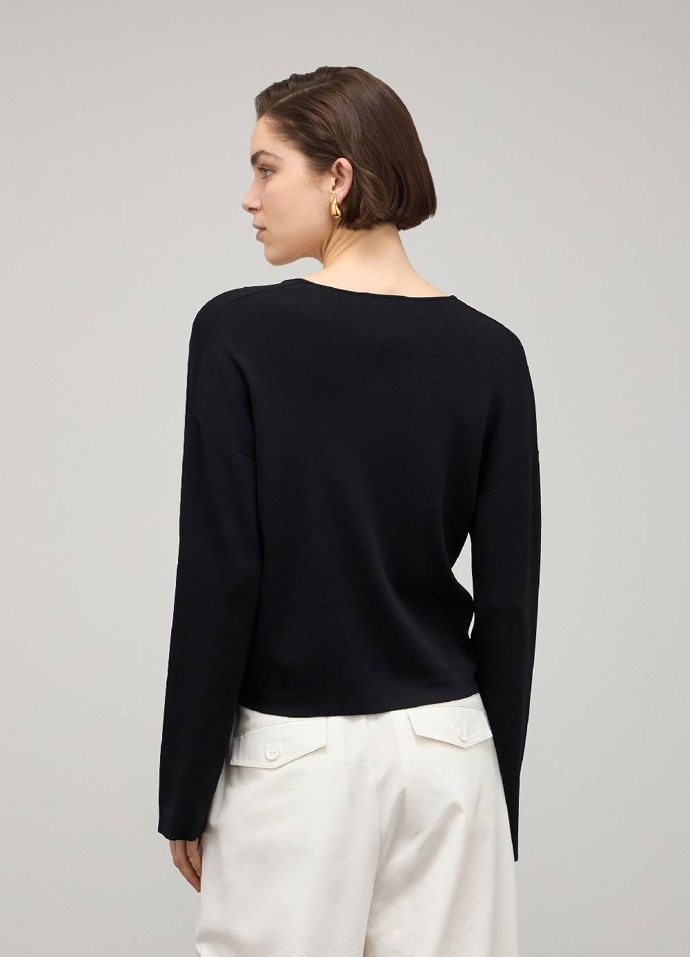 LES COPAINSMaglia tricot con scollo a V in misto viscosa Nuova