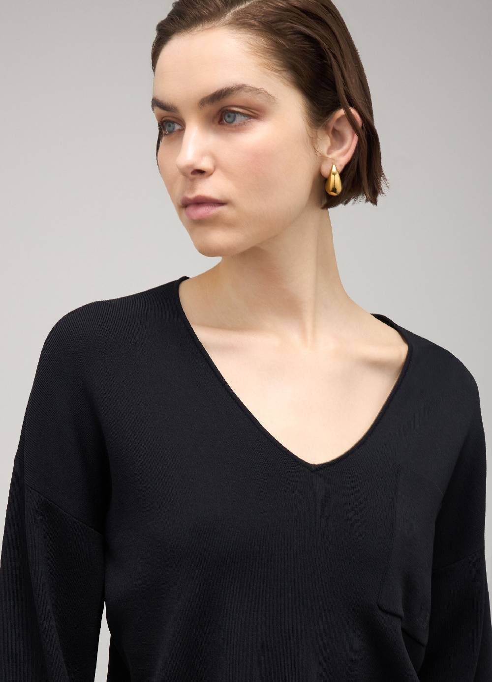 LES COPAINSMaglia tricot con scollo a V in misto viscosa Nuova