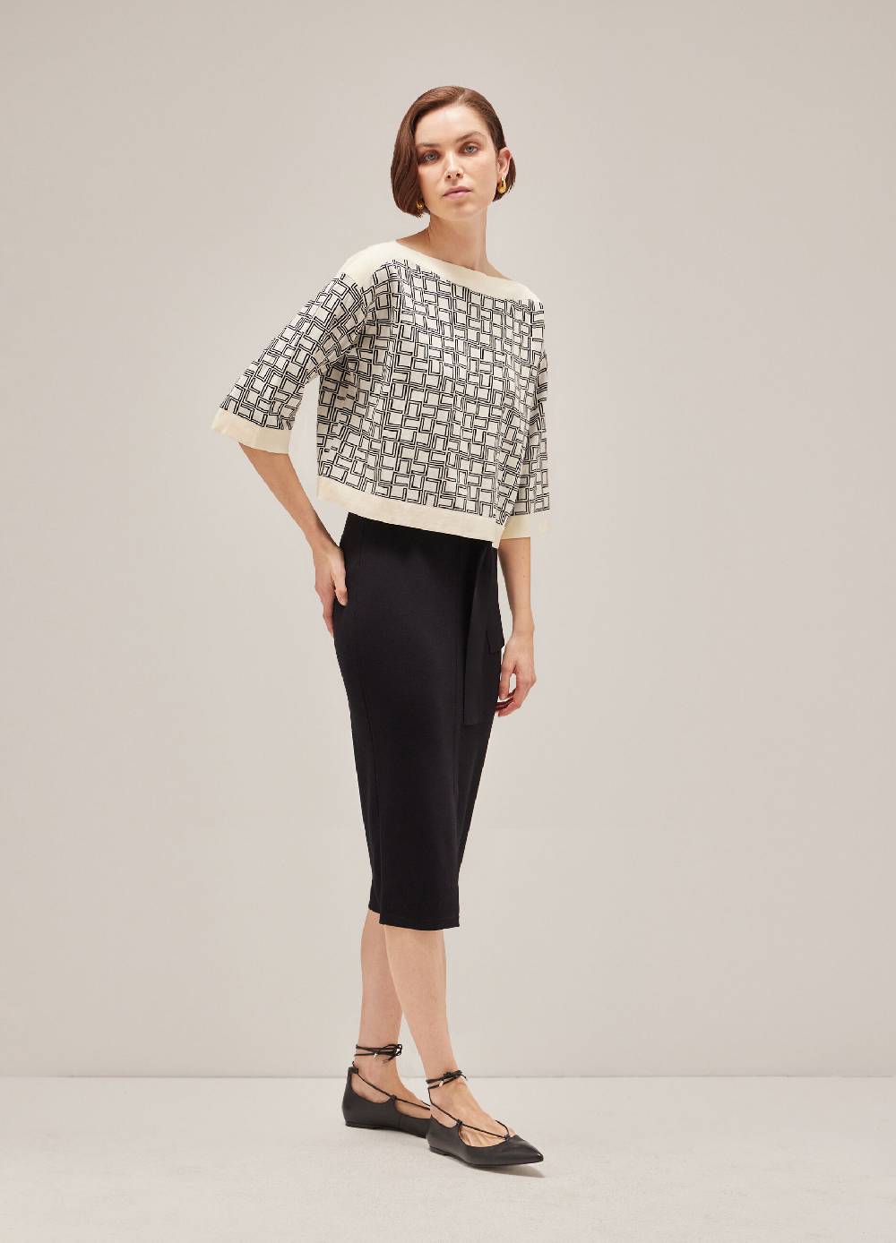 LES COPAINSMaglia tricot a maniche corte in puro cotone Pezzi Unici