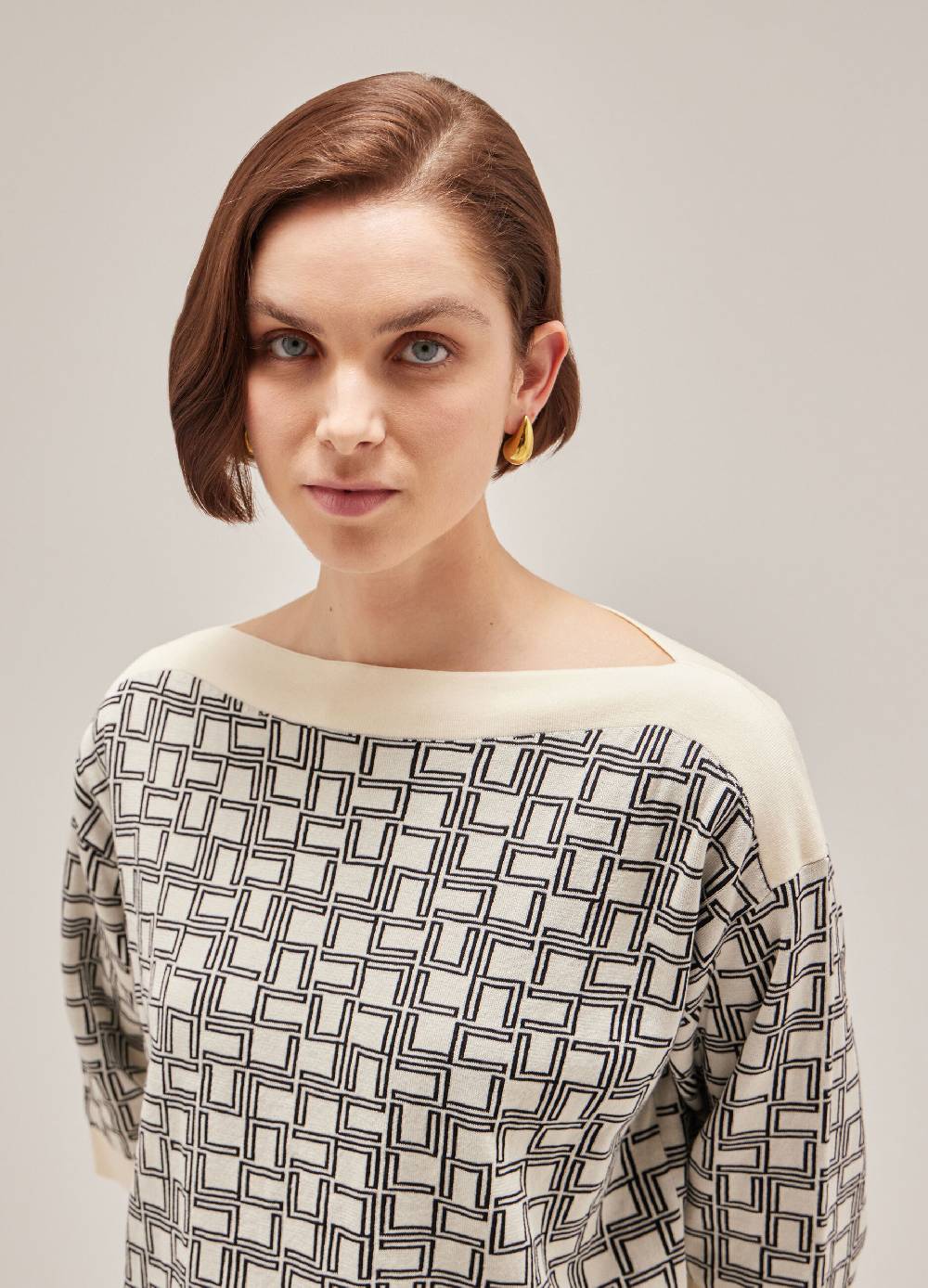 LES COPAINSMaglia tricot a maniche corte in puro cotone Pezzi Unici