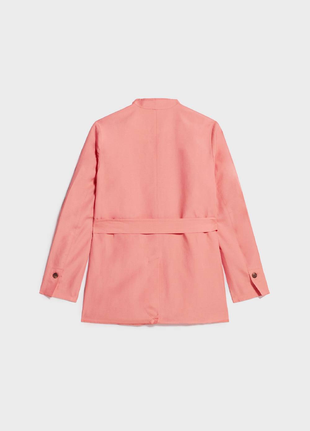 LES COPAINSBlazer misto lino con cintura Consegna Veloce