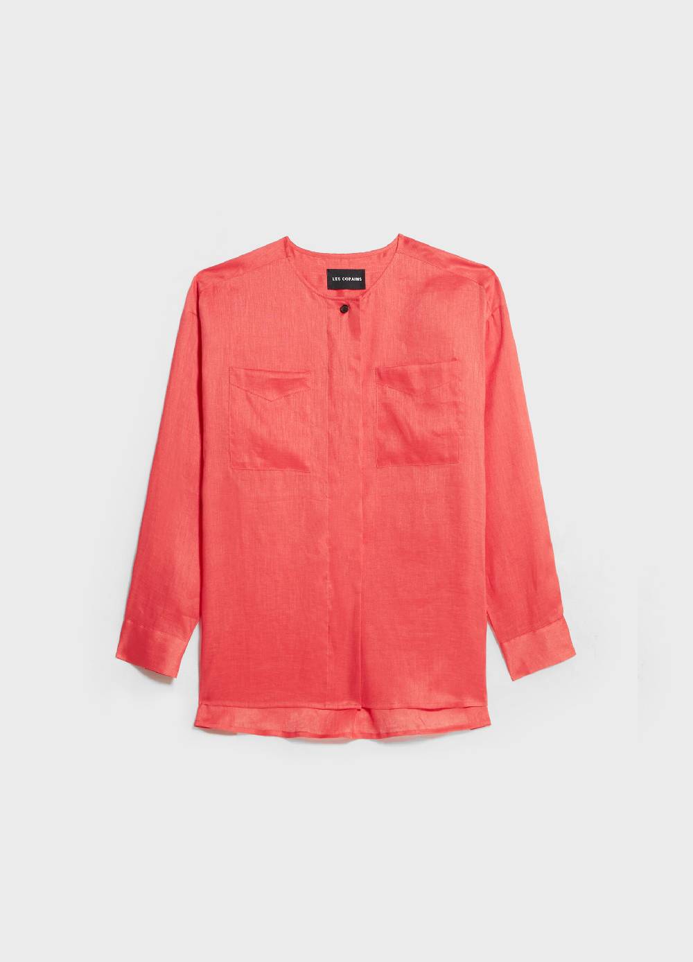 LES COPAINSCamicia in lino con taschini 50% di sconto con spedizione gratuita