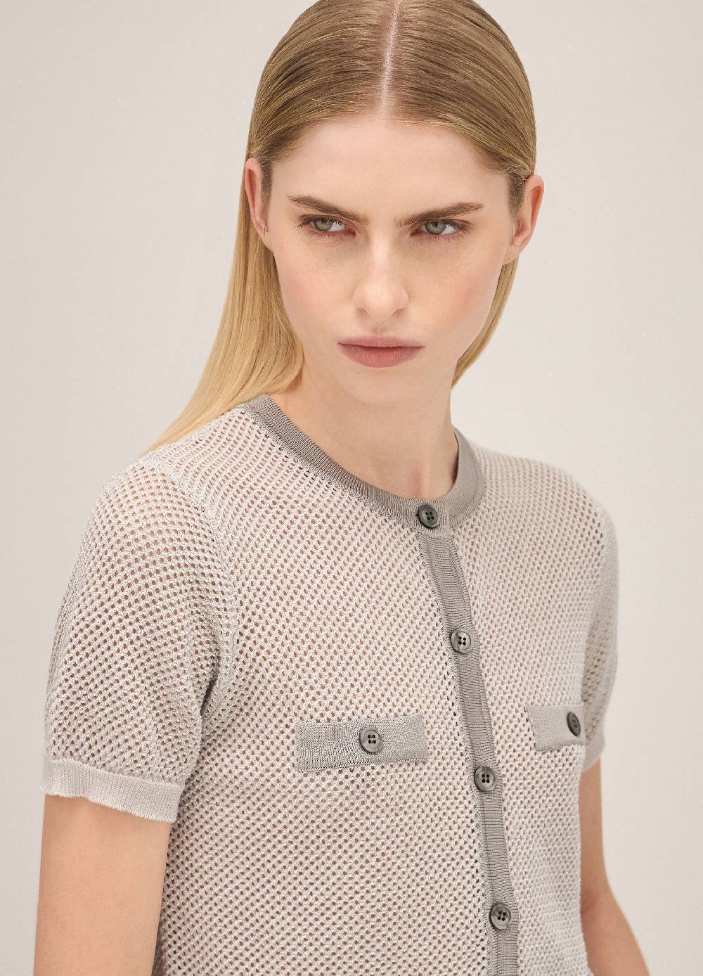 LES COPAINSCardigan tricot a maniche corte Moda