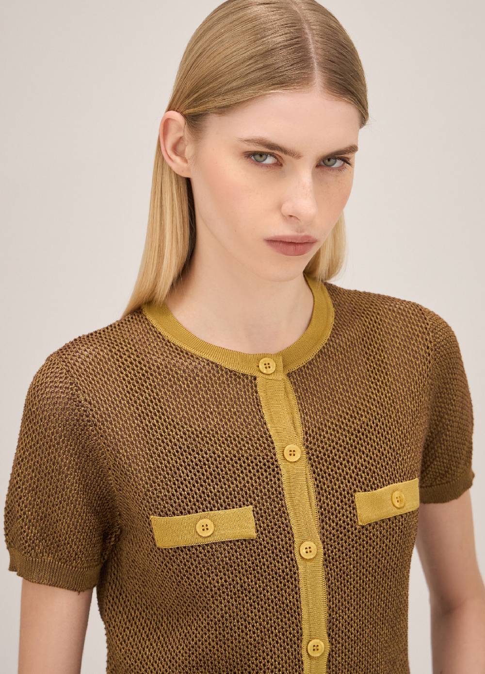 LES COPAINSCardigan tricot a maniche corte 2025