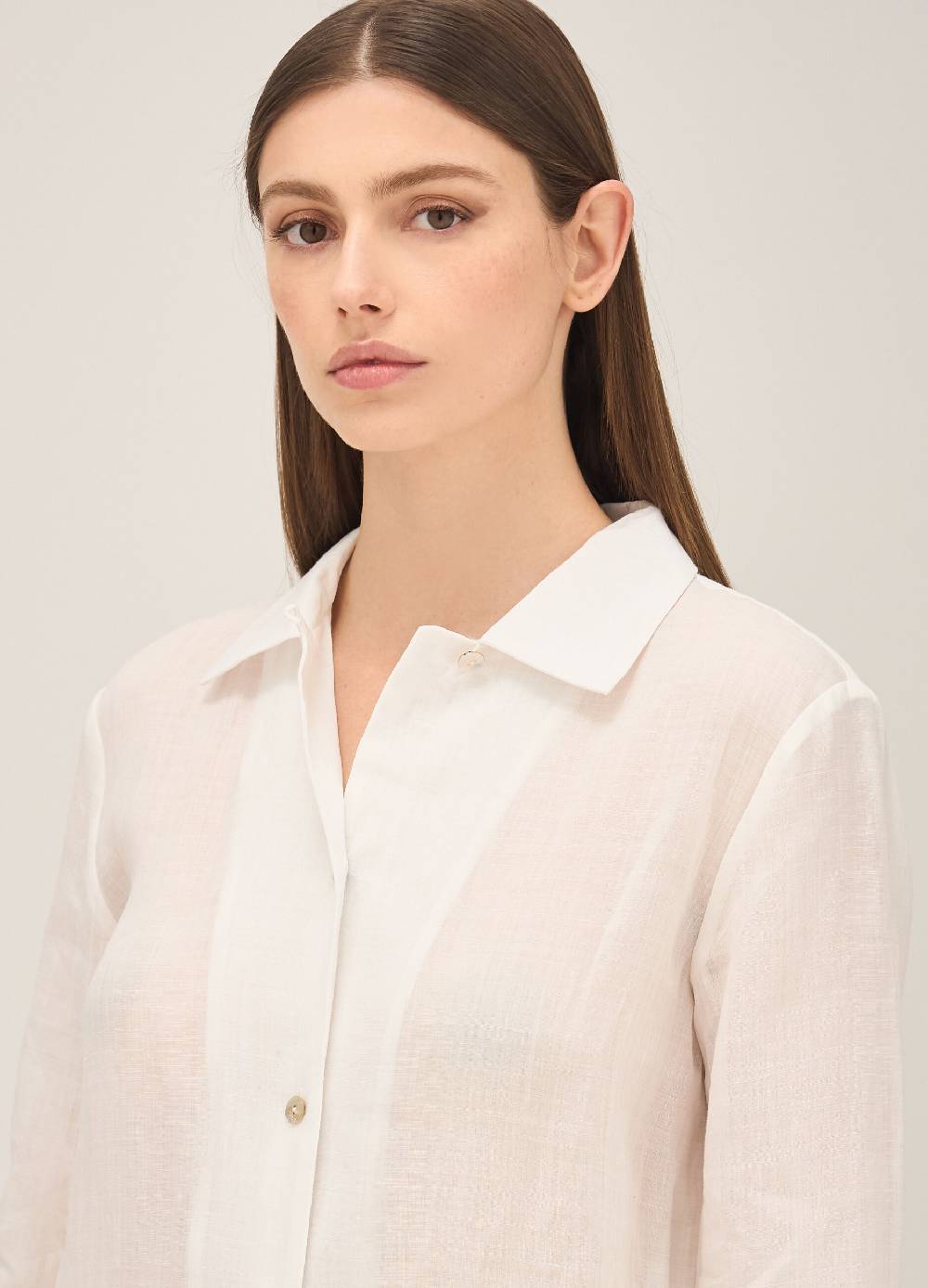 LES COPAINSMaxi abito a camicia in fibre naturali Italia