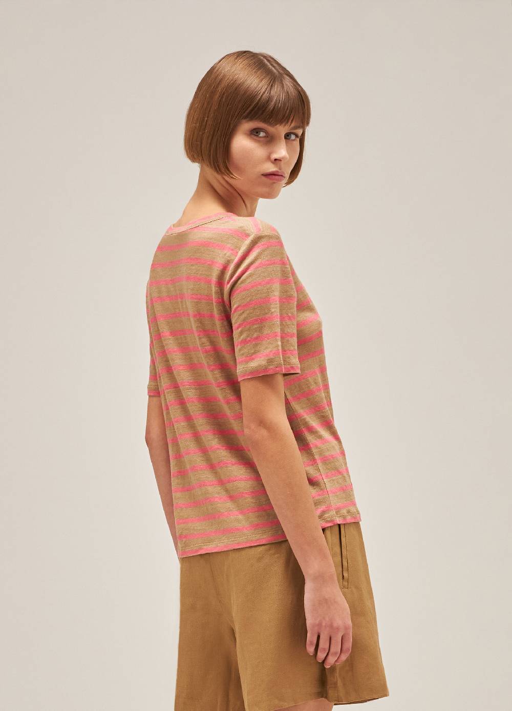 LES COPAINST-shirt a righe in lino Promozione Limitata