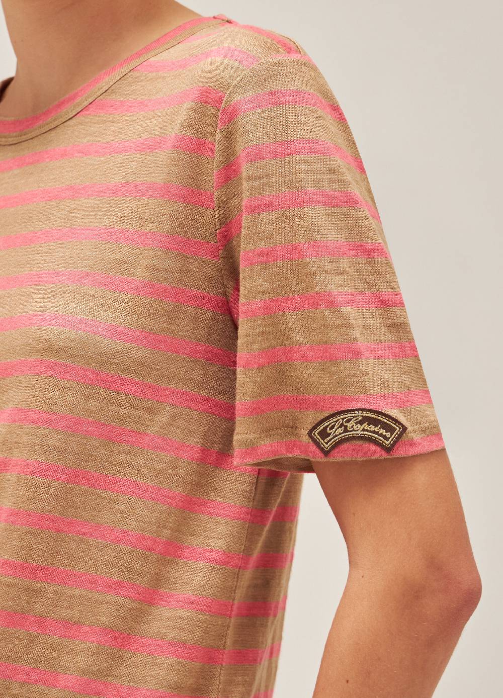 LES COPAINST-shirt a righe in lino Promozione Limitata