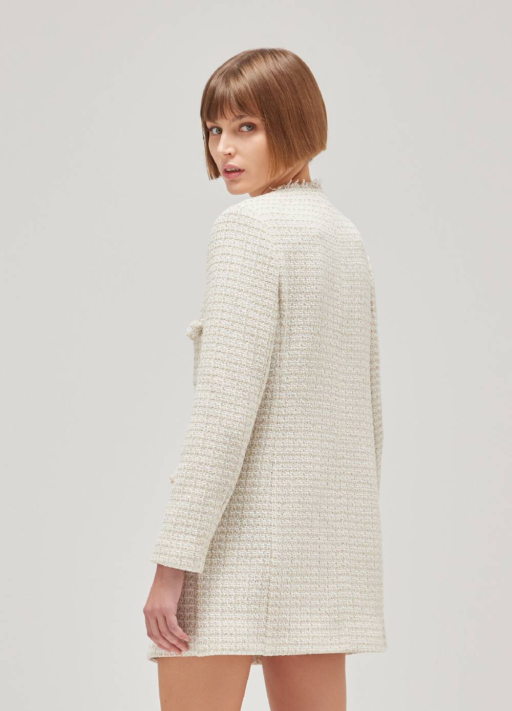 LES COPAINSBlazer lungo effetto tweed Fino Al -60%