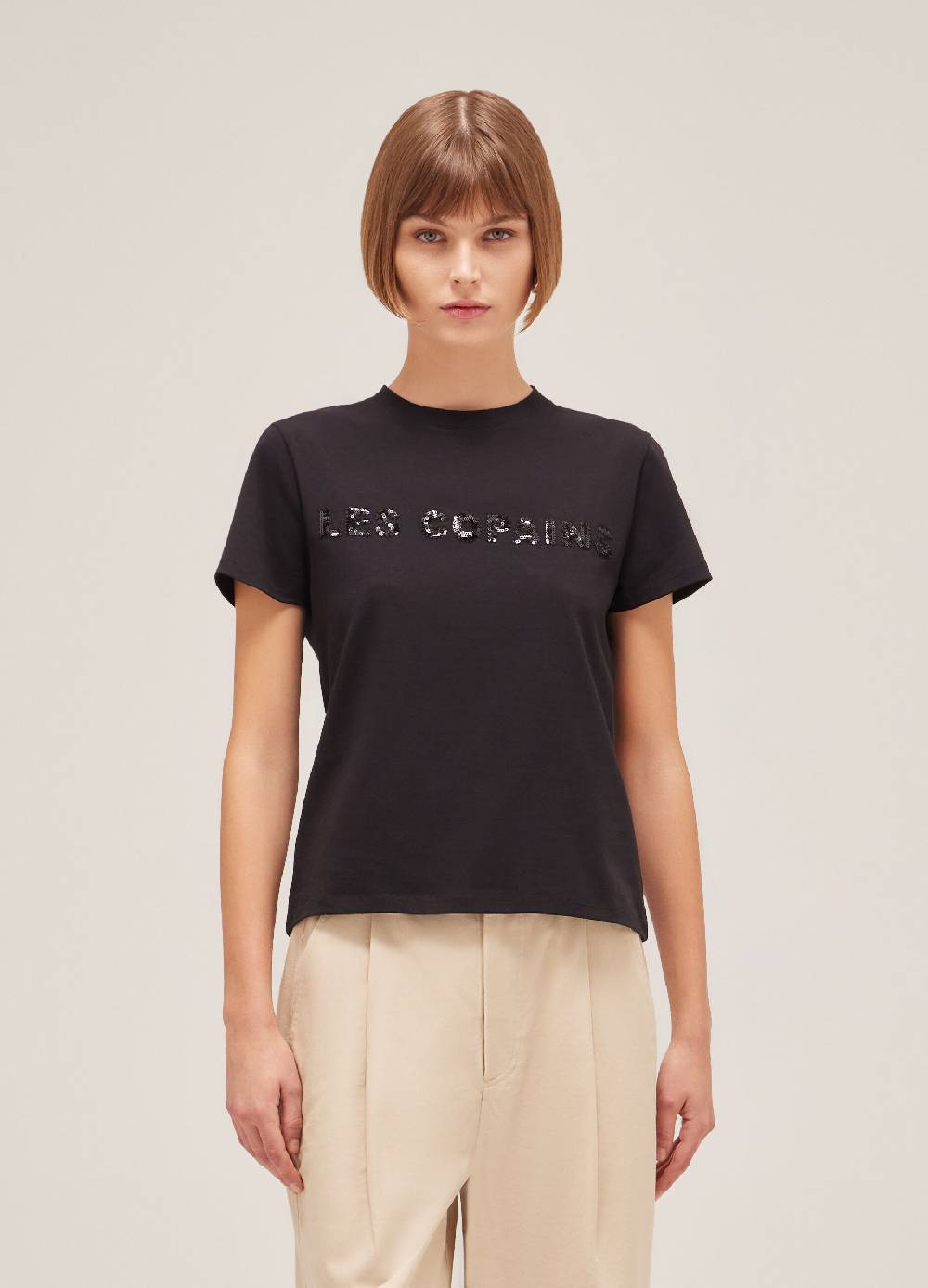 LES COPAINST-shirt a mezza manica in cotone stretch Vendita Economica