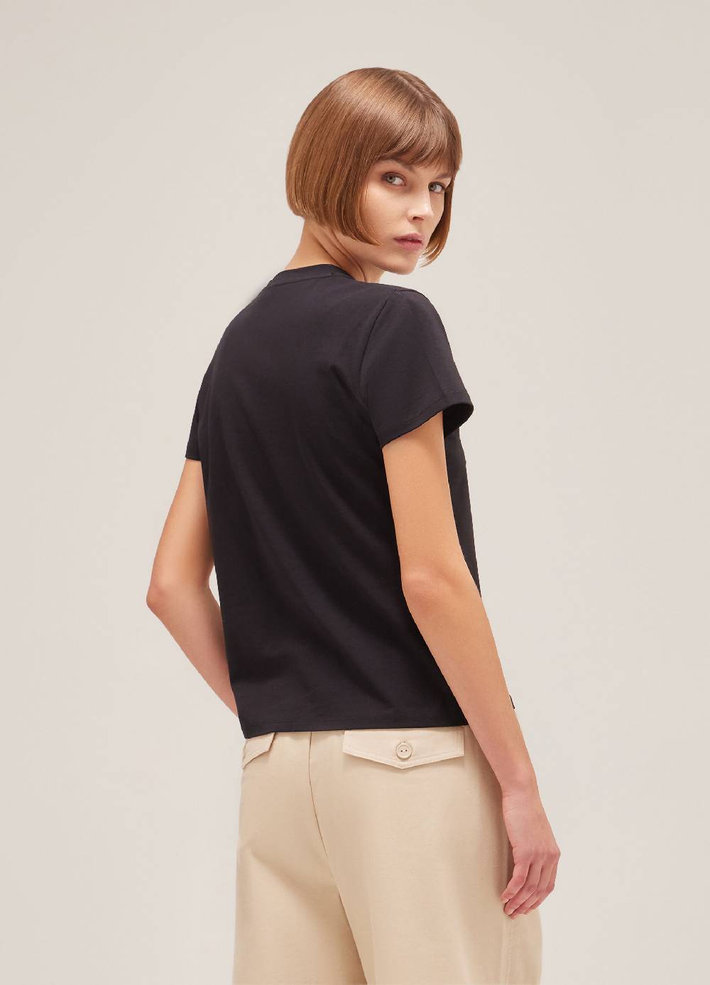 LES COPAINST-shirt a mezza manica in cotone stretch Vendita Economica