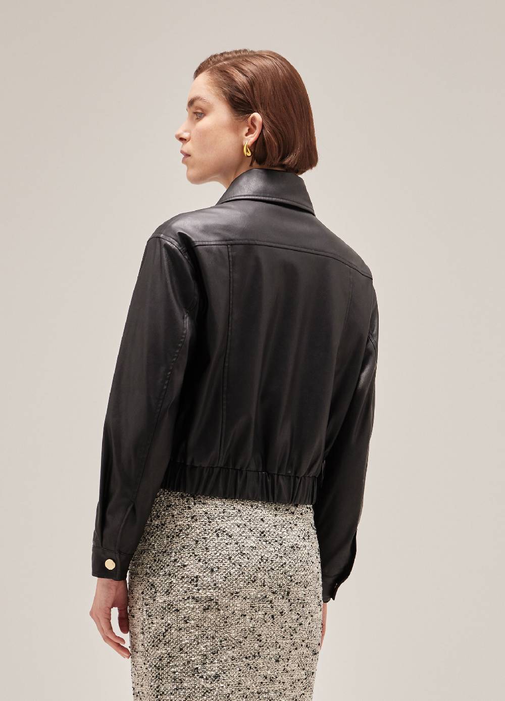 LES COPAINSBomber cropped in ECOpelle Nuovo