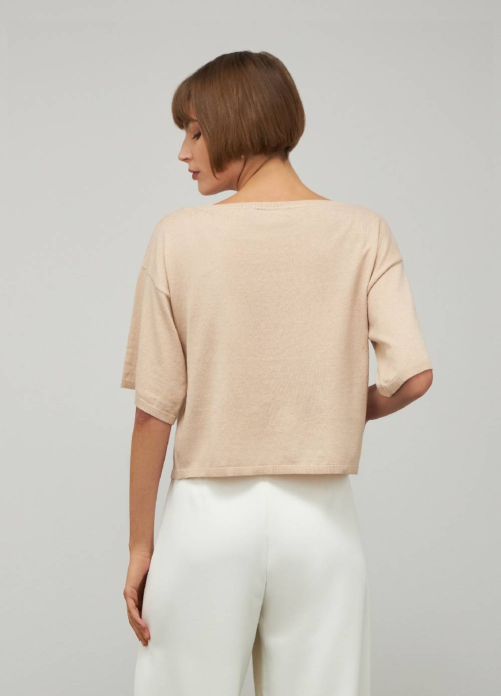 LES COPAINSMaglia tricot a maniche corte in seta e cotone Acquista Ora