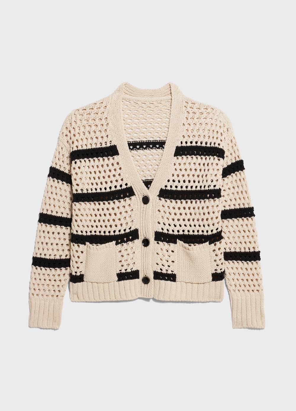 LES COPAINSCardigan tricot misto cotone a righe Sottocosto