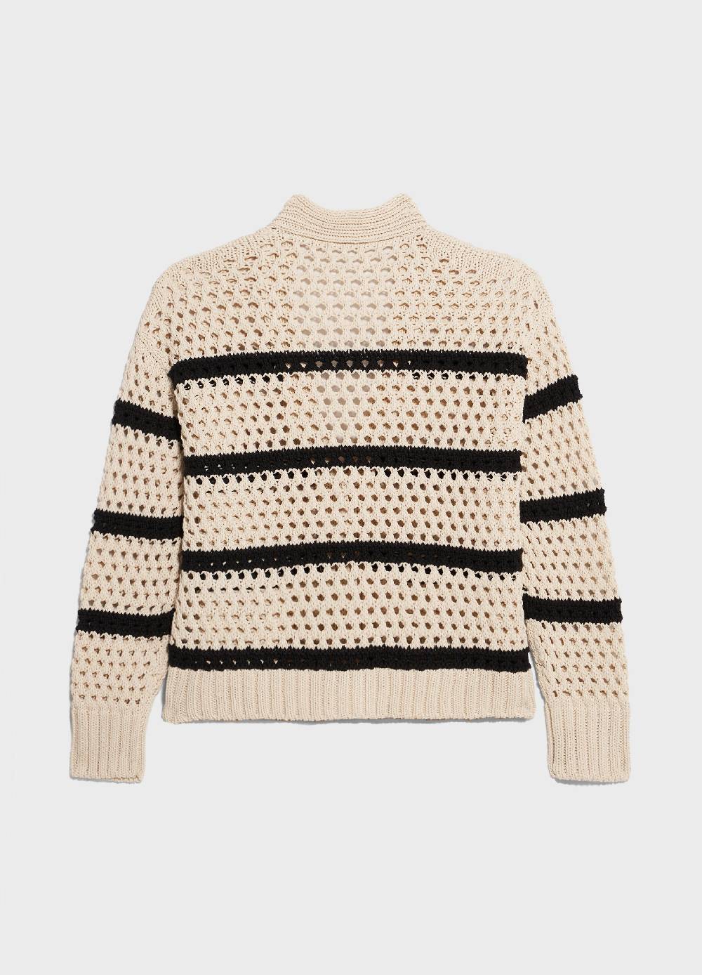 LES COPAINSCardigan tricot misto cotone a righe Sottocosto