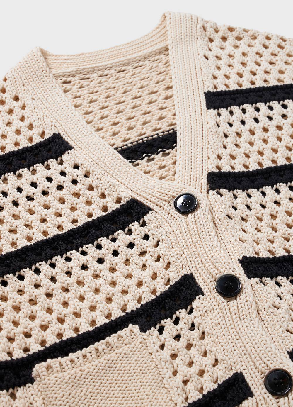 LES COPAINSCardigan tricot misto cotone a righe Sottocosto