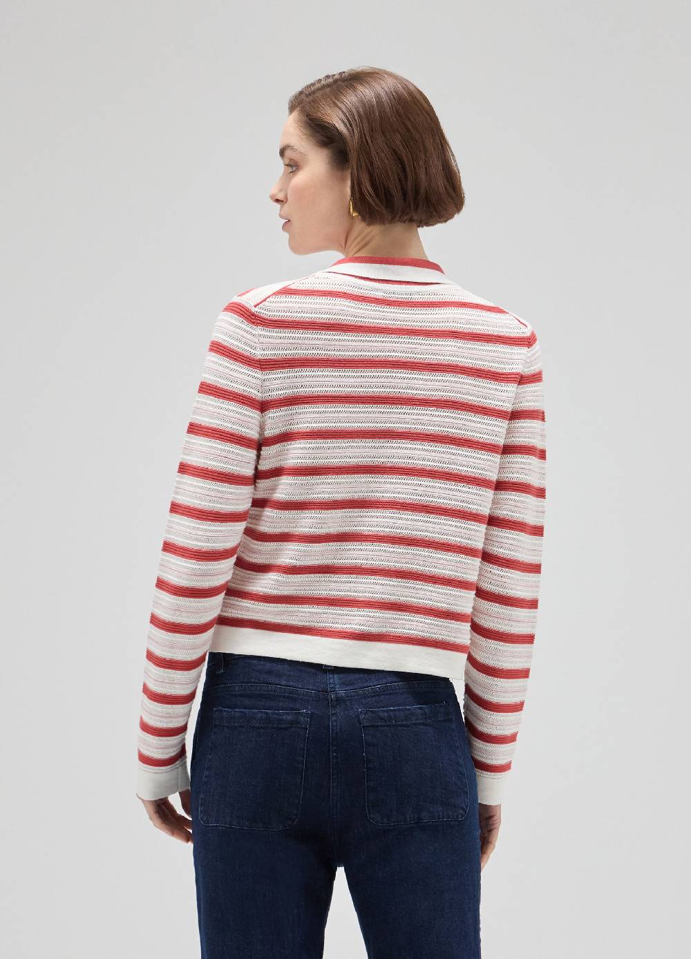 LES COPAINSCardigan tricot in cotone a righe Novità
