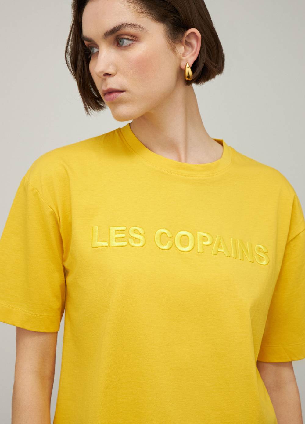 LES COPAINST-shirt logata in puro cotone Presa