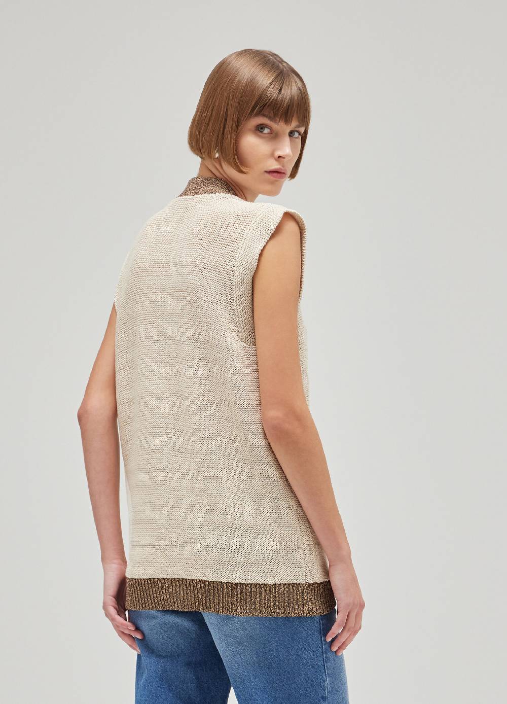 LES COPAINSGilet tricot in misto cotone Saldi