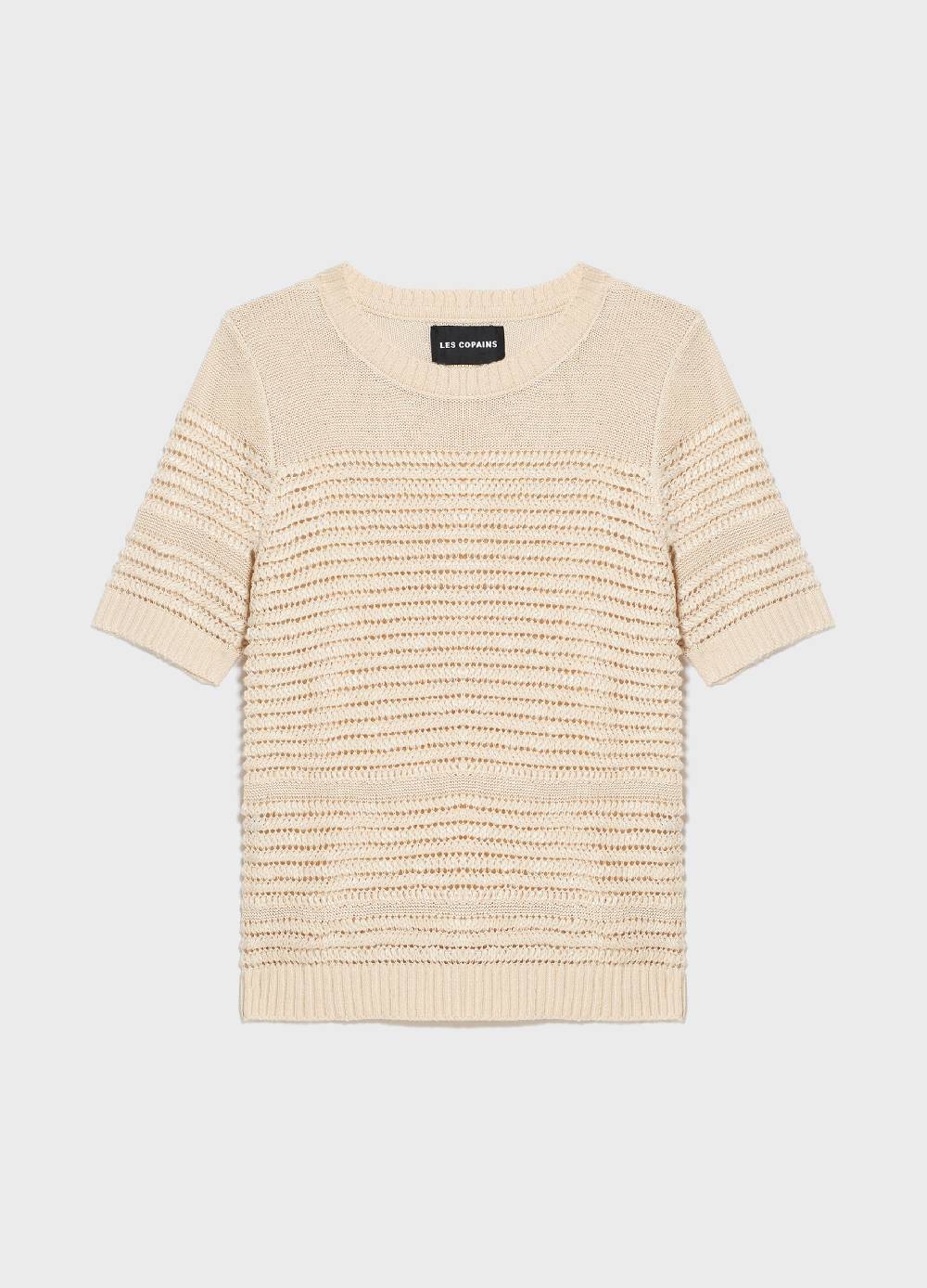 LES COPAINSMaglia tricot a maniche corte traforata Offerte