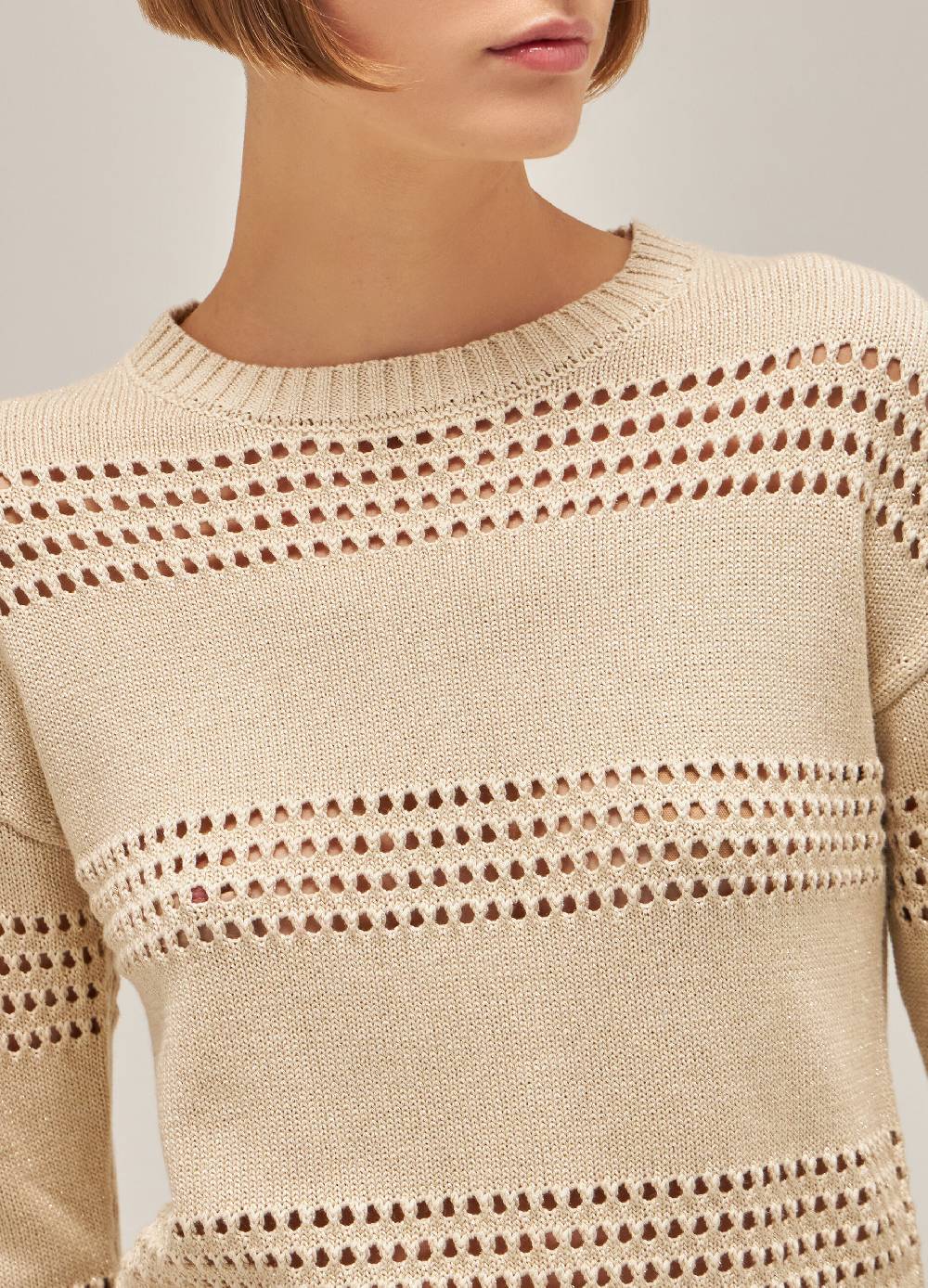 LES COPAINSMaglione tricot in seta e cotone Vendita Calda