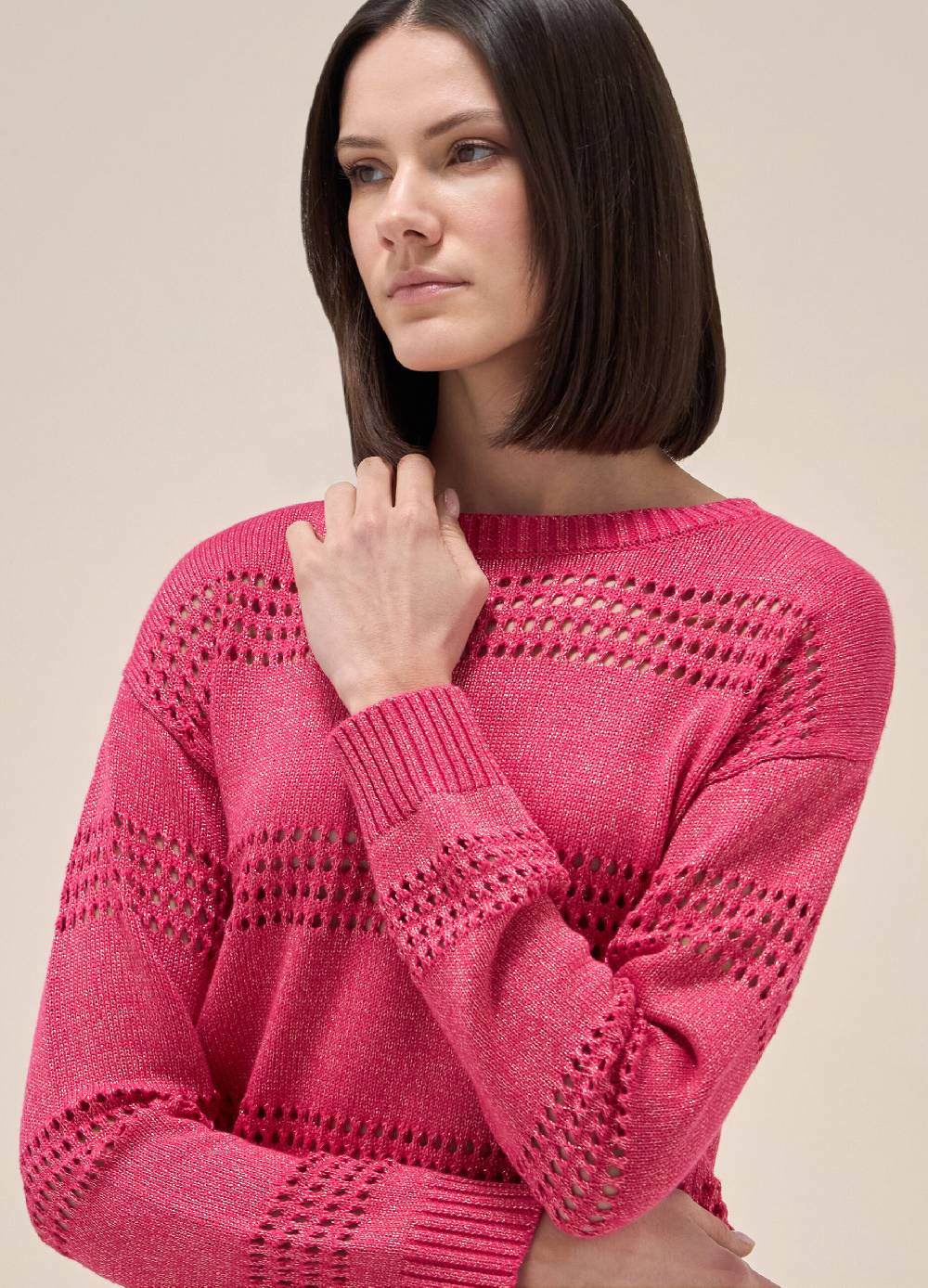 LES COPAINSMaglione tricot in seta e cotone Vendita Economica