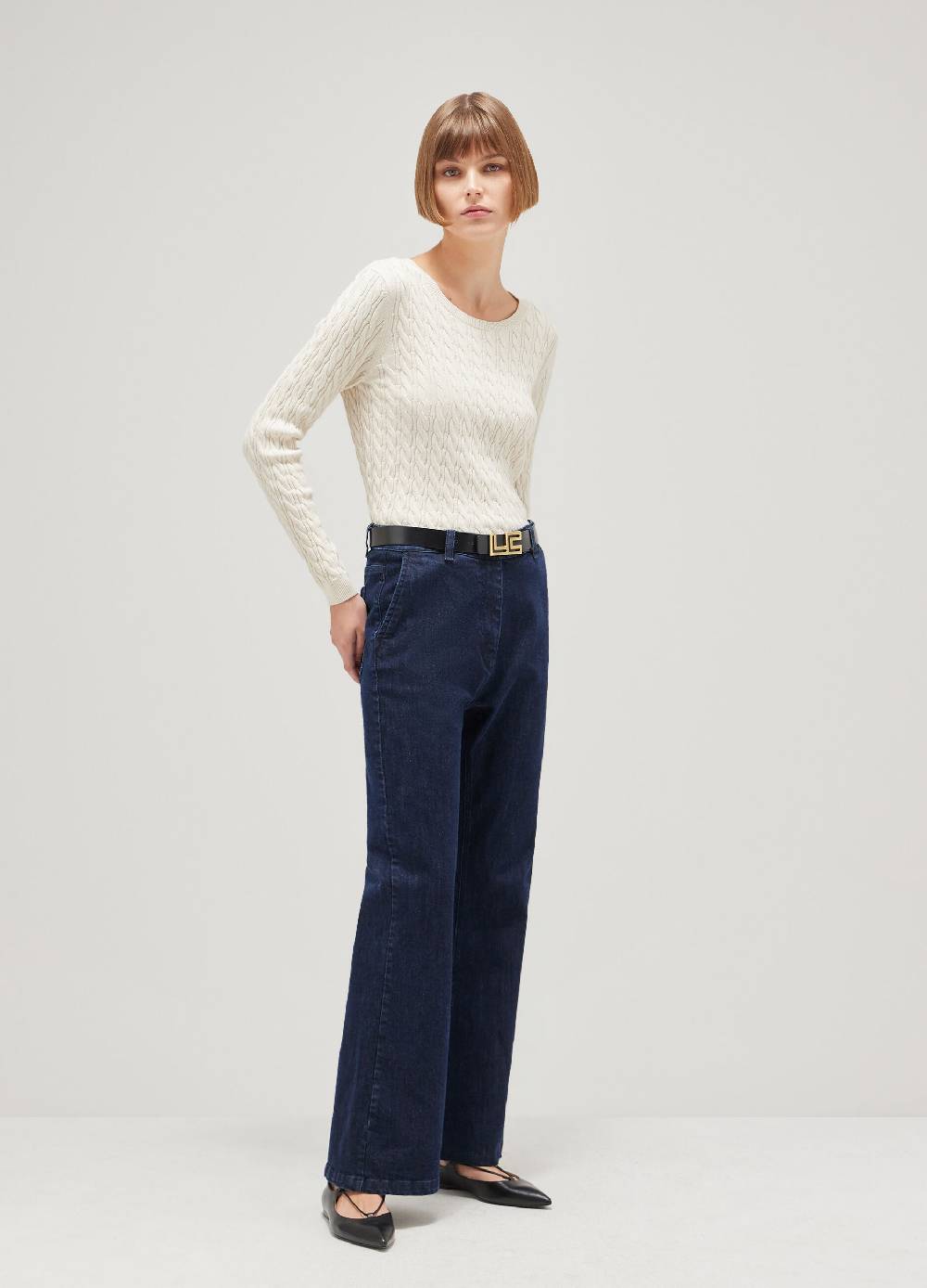 LES COPAINSMaglione tricot in cotone e seta In Saldo