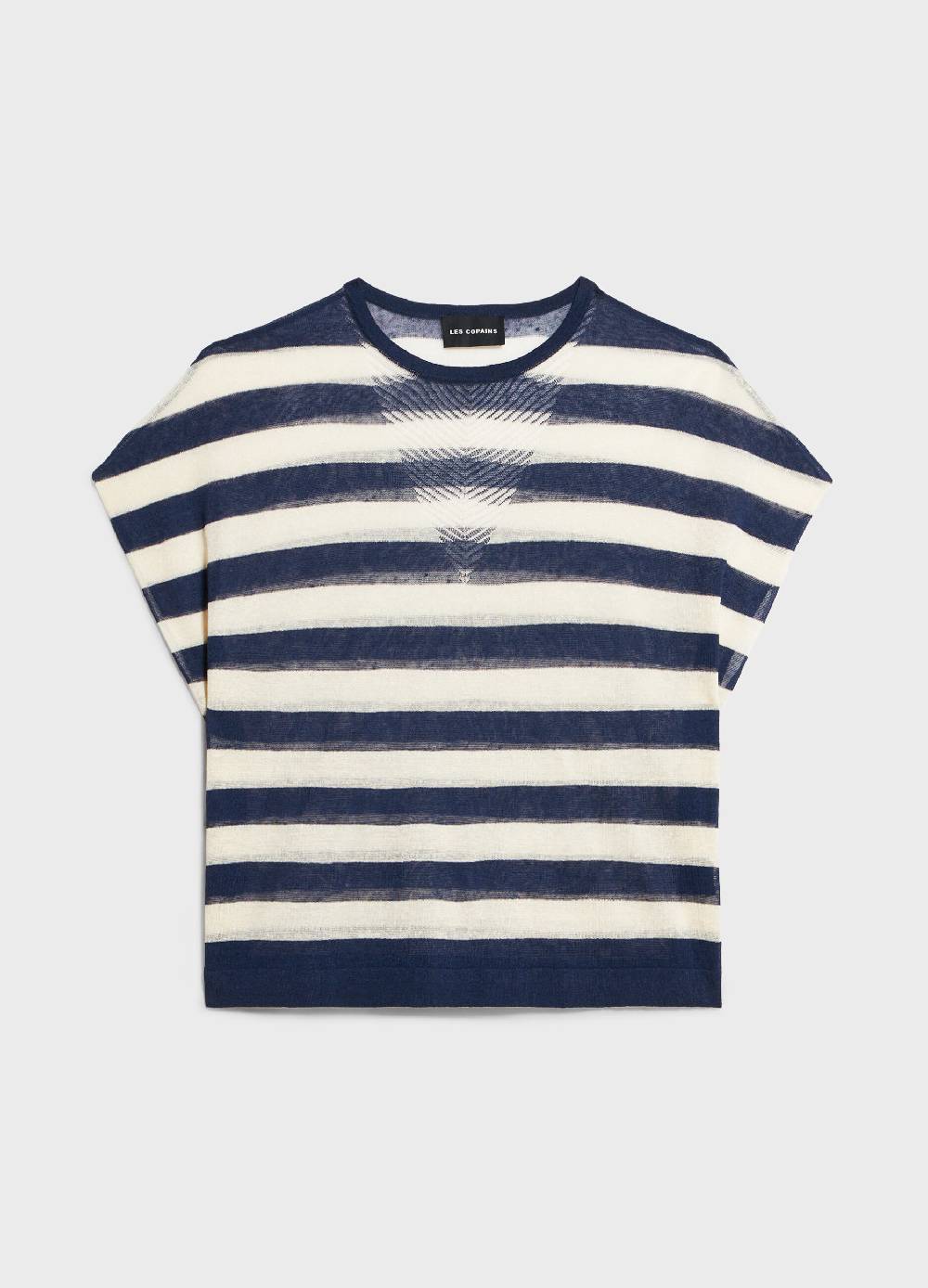 LES COPAINSMaglia tricot a maniche corte in misto lino In Linea
