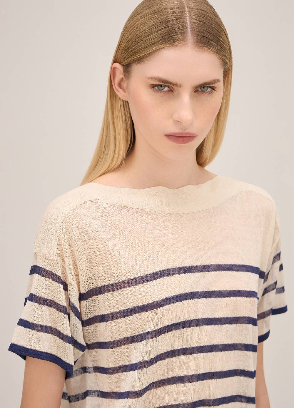 LES COPAINSMaglia tricot a righe misto lino Spedizione Gratuita