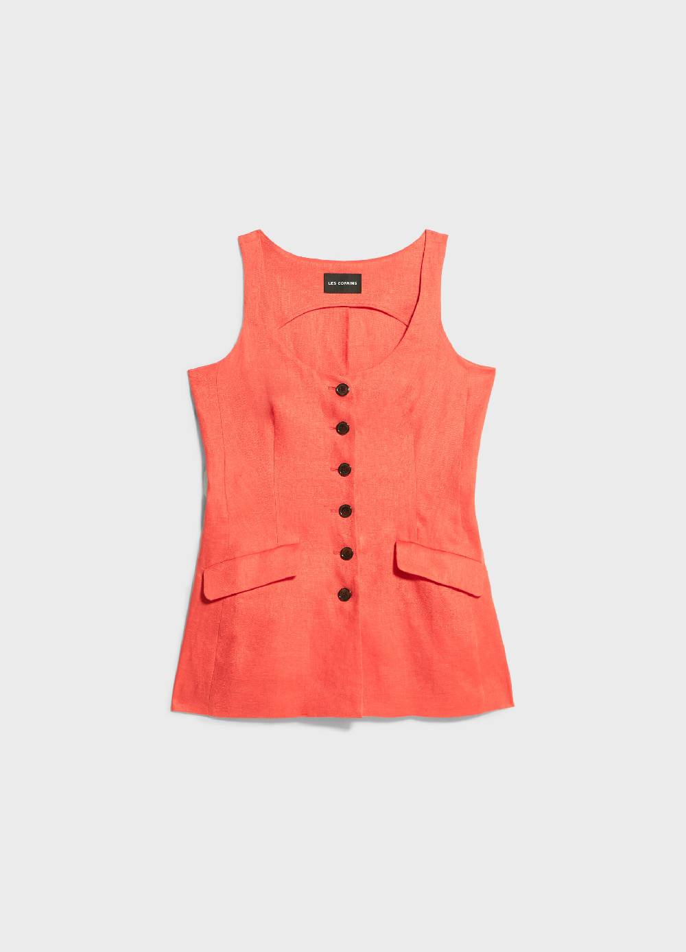 LES COPAINSGilet lungo in puro lino Affare Del Giorno