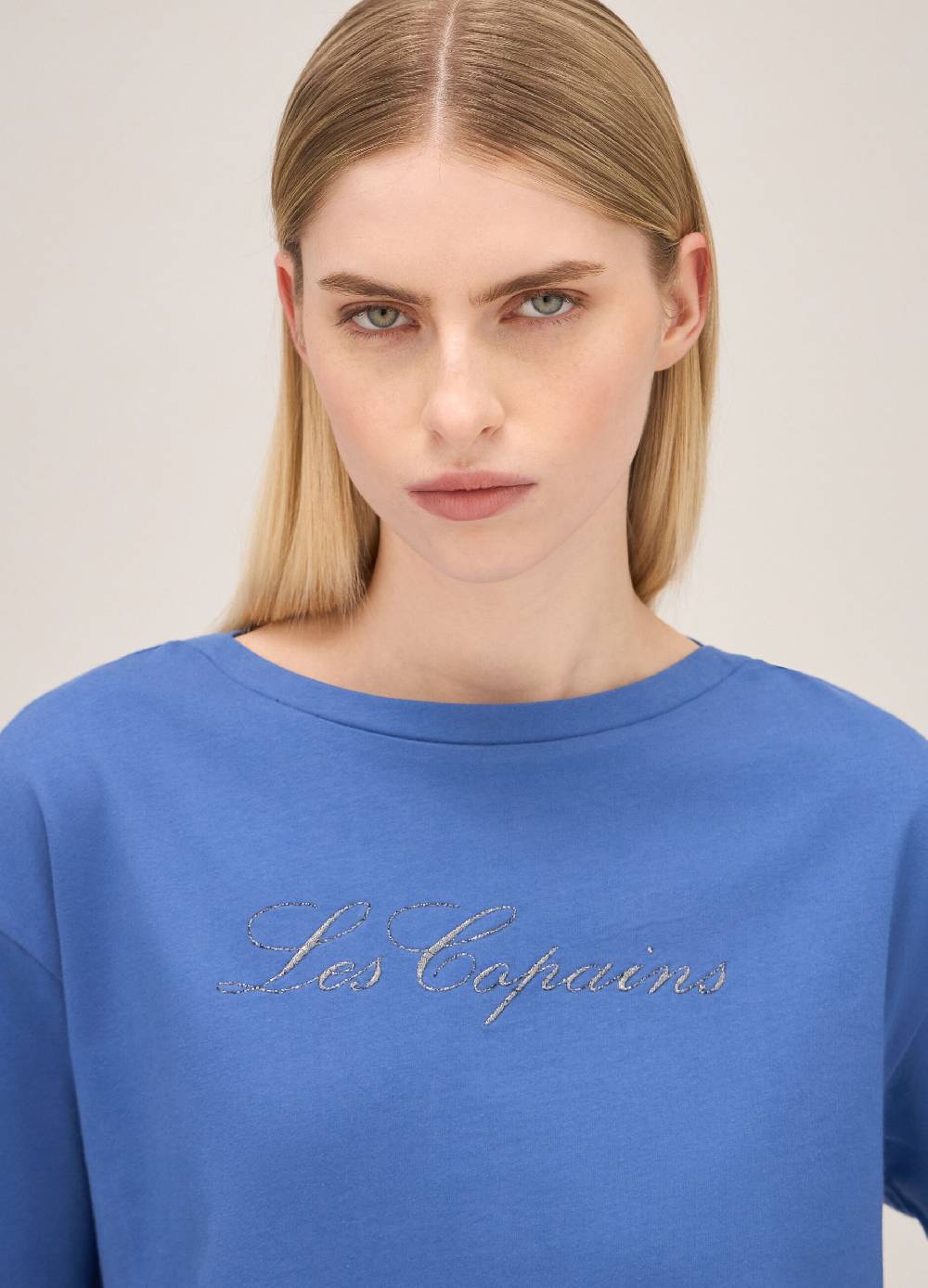 LES COPAINST-shirt in puro cotone con lettering Sconto