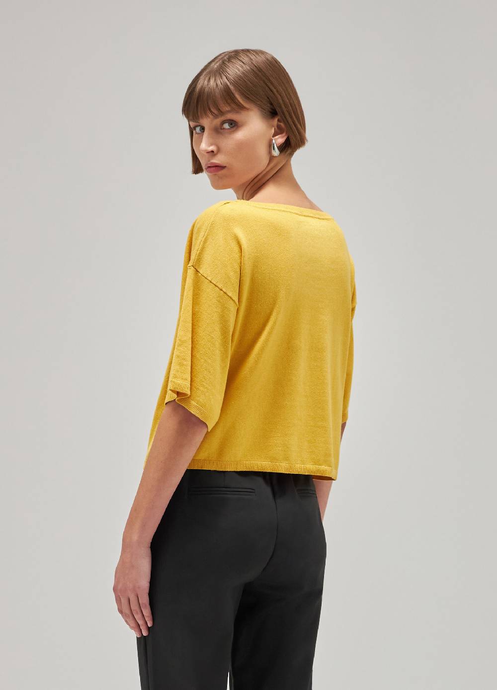 LES COPAINSMaglia tricot a maniche corte in seta e cotone Negozio