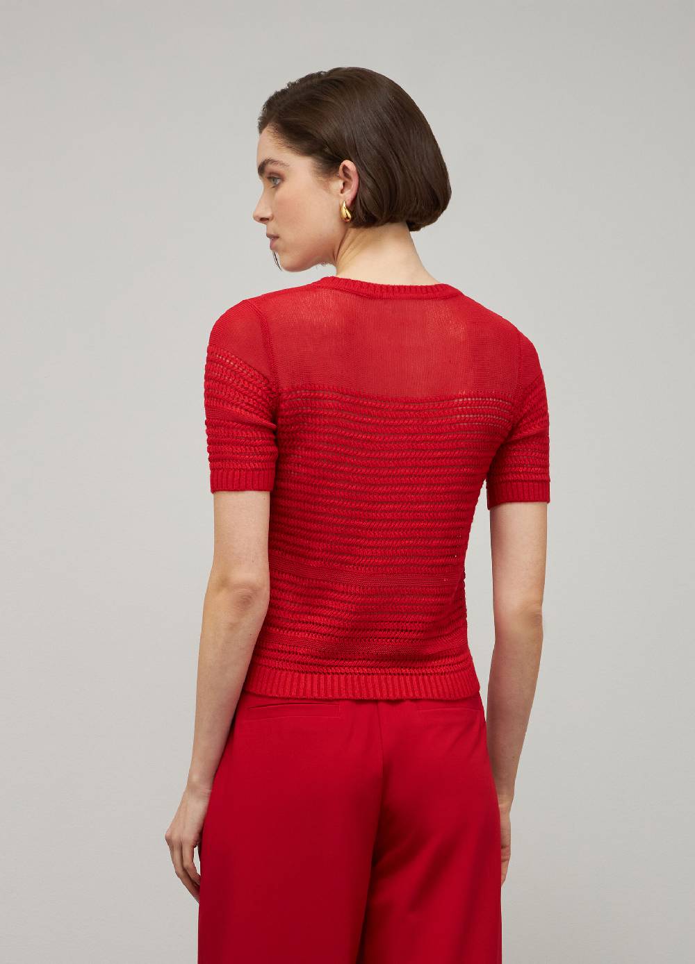 LES COPAINSTop tricot traforato maniche corte 2025