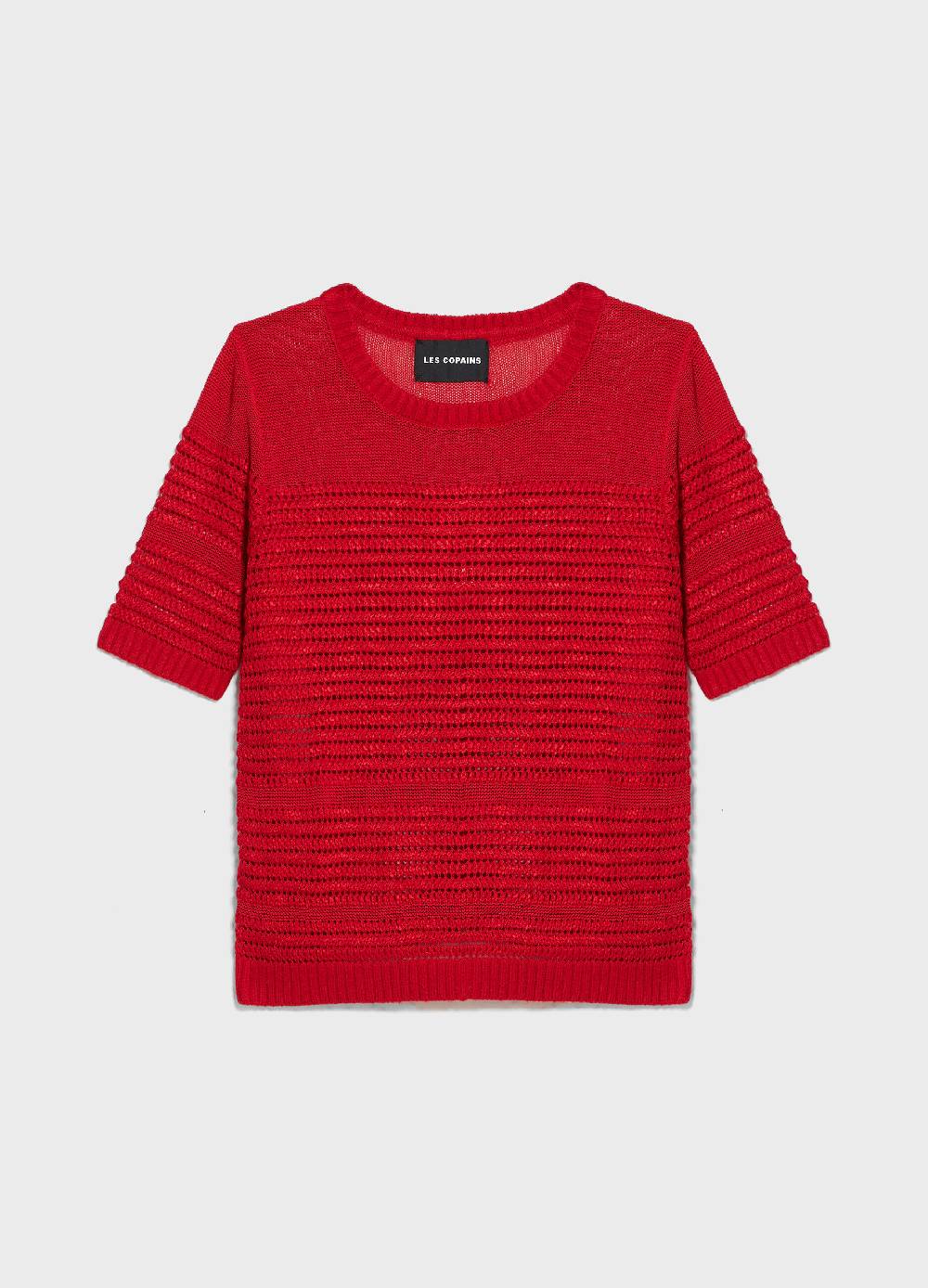 LES COPAINSTop tricot traforato maniche corte 2025