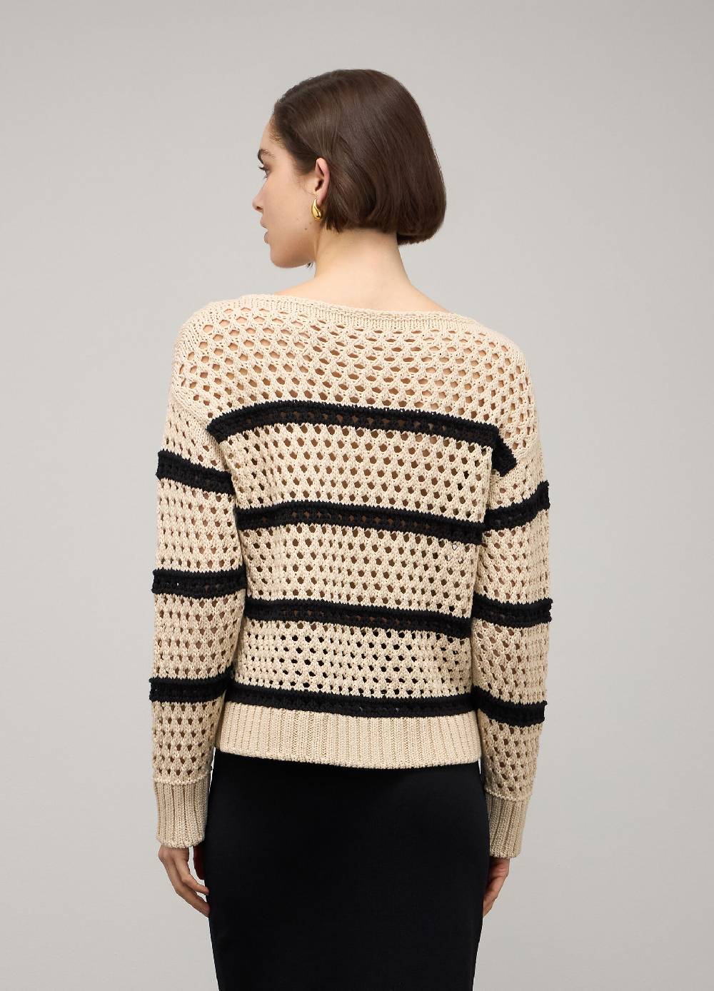 LES COPAINSMaglione tricot misto cotone a righe In Linea