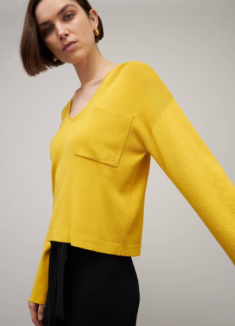 LES COPAINSMaglia tricot con scollo a V in misto viscosa Nuovo