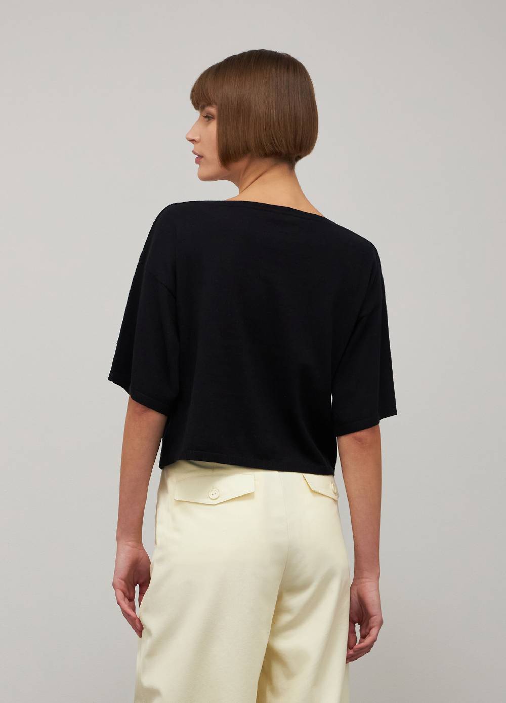 LES COPAINSMaglia tricot a maniche corte in seta e cotone Sconto di tempo limitato