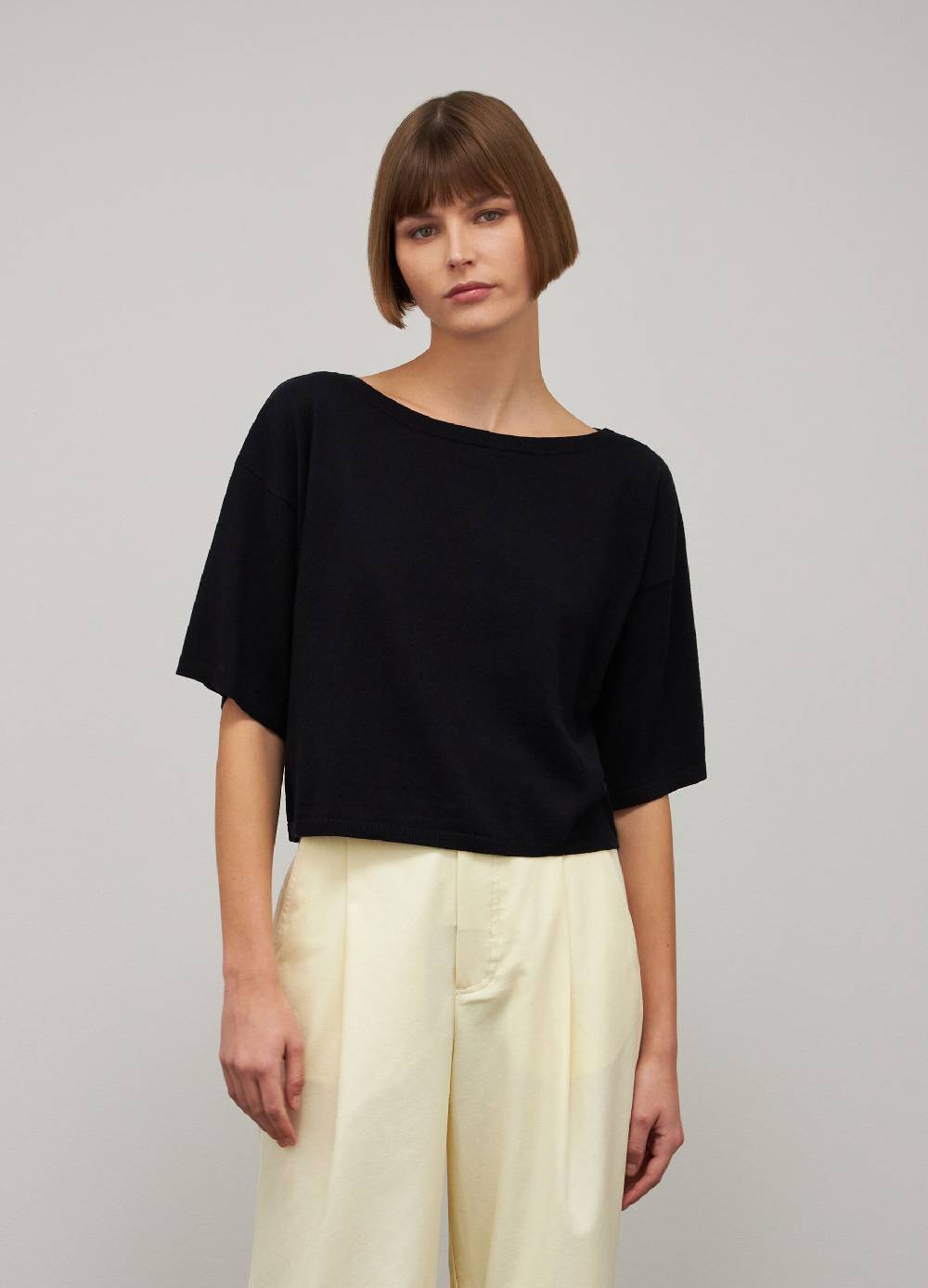 LES COPAINSMaglia tricot a maniche corte in seta e cotone Sconto di tempo limitato