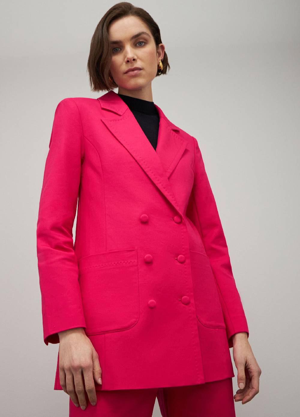 LES COPAINSBlazer doppiopetto in cotone stretch Consegna Veloce