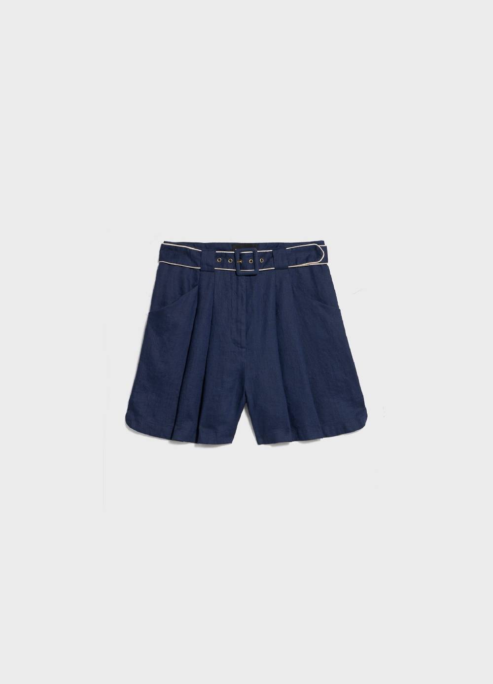 LES COPAINSBermuda in lino con cintura Saldi Di Fabbrica