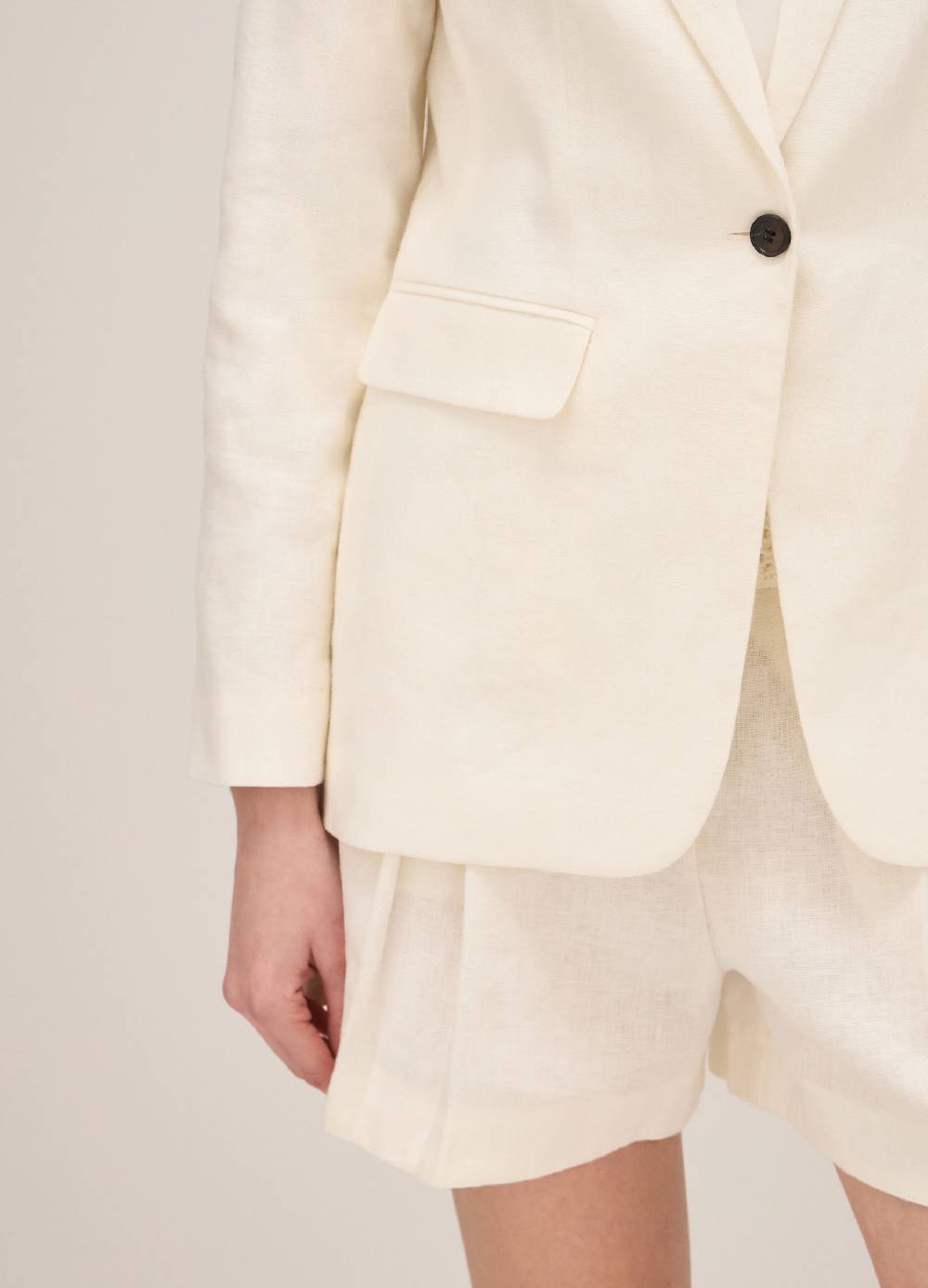 LES COPAINSBlazer in lino con bottone singolo Qualità Garantita