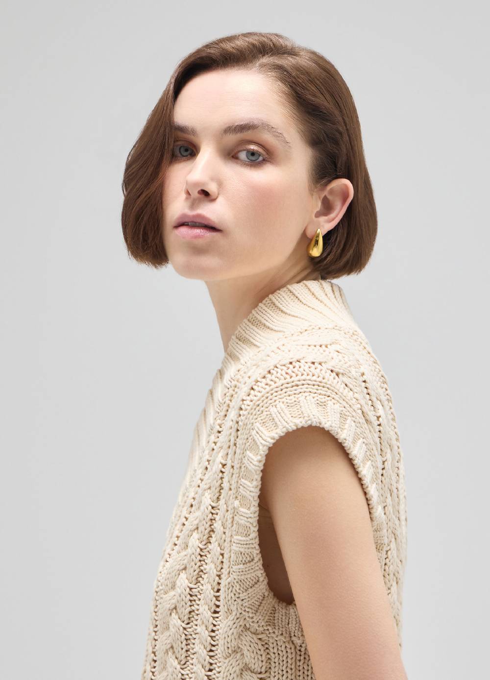 LES COPAINSGilet tricot a trecce Prezzo Ridotto