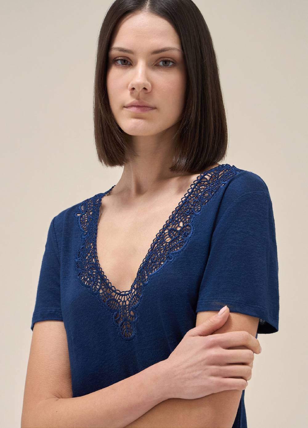 LES COPAINST-shirt a maniche corte in lino 2025