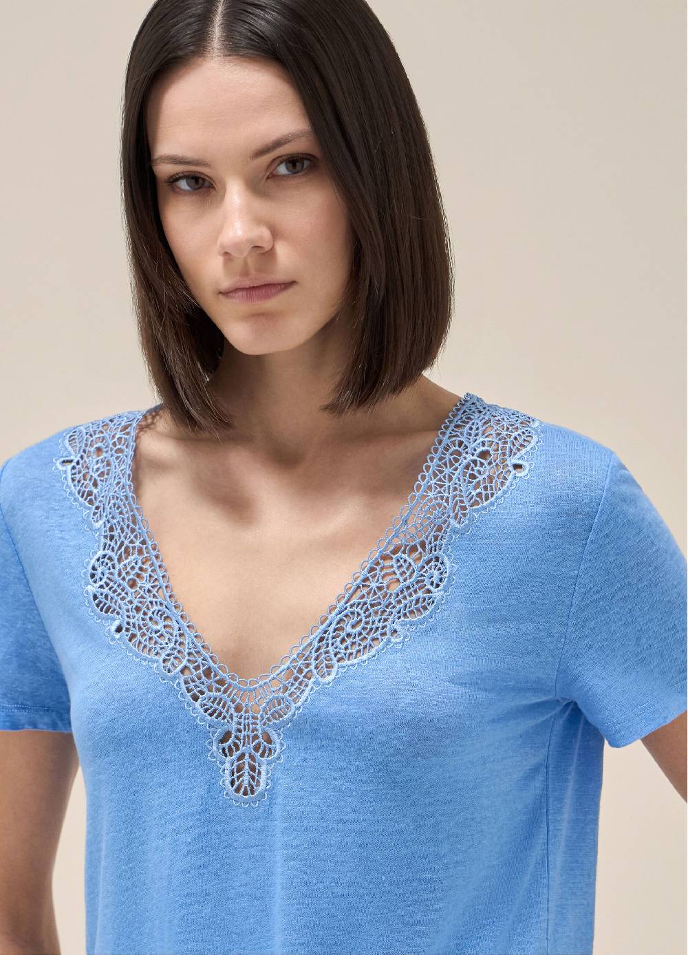 LES COPAINST-shirt a maniche corte in lino Italy