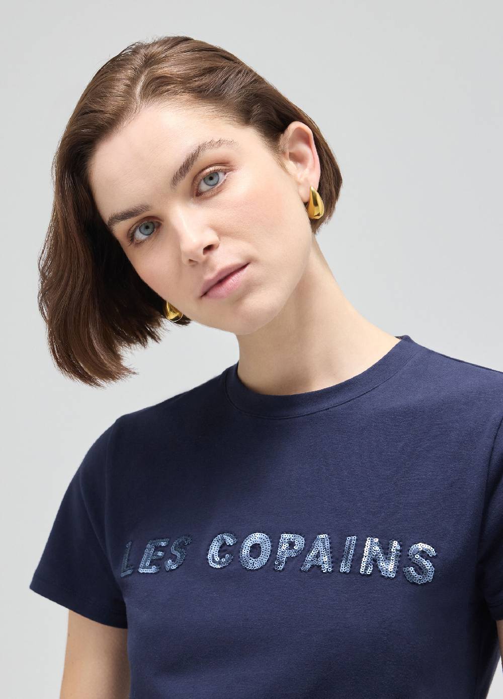 LES COPAINST-shirt a mezza manica in cotone stretch Qualità