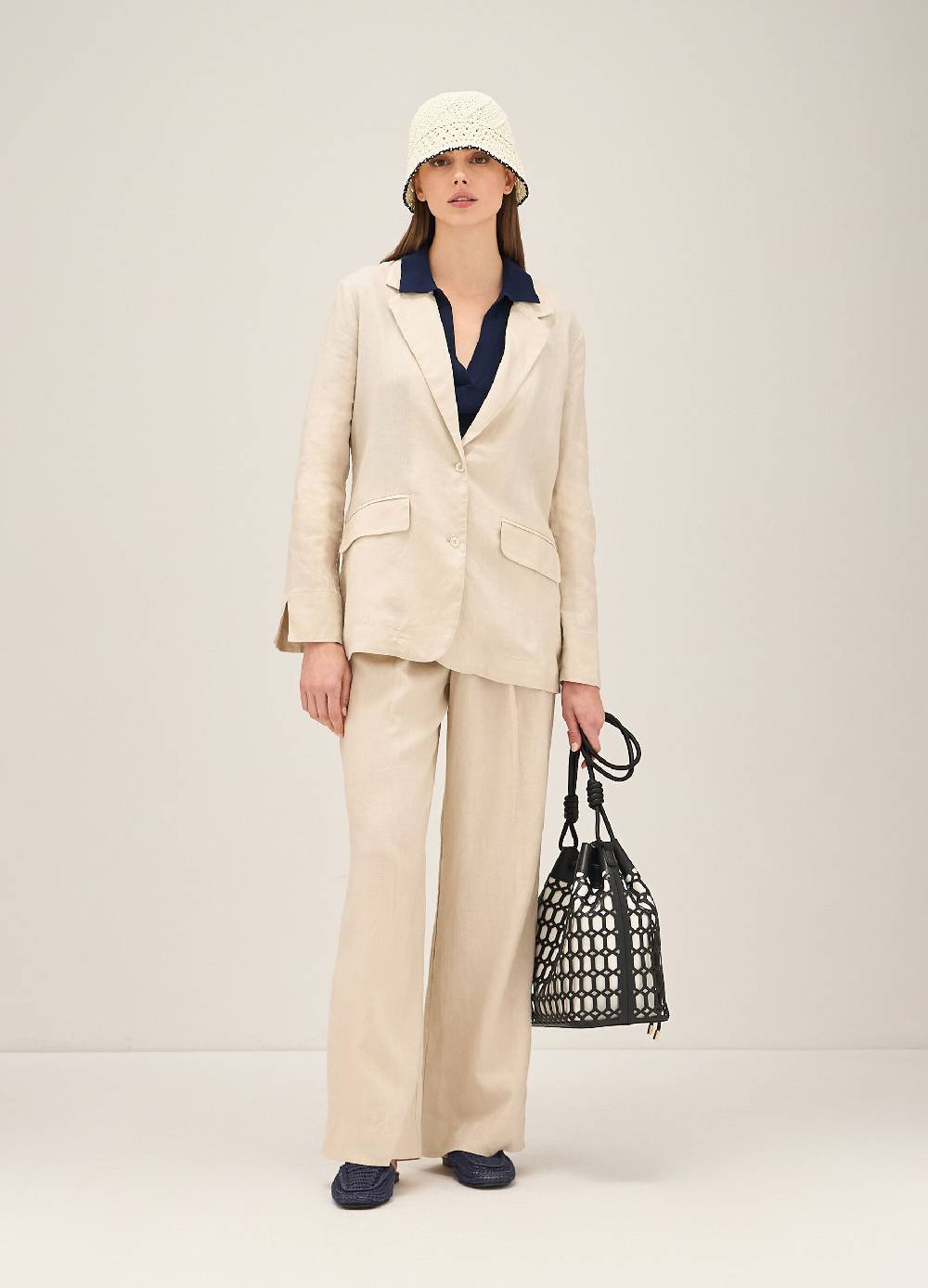 LES COPAINSPantaloni straight fit in lino