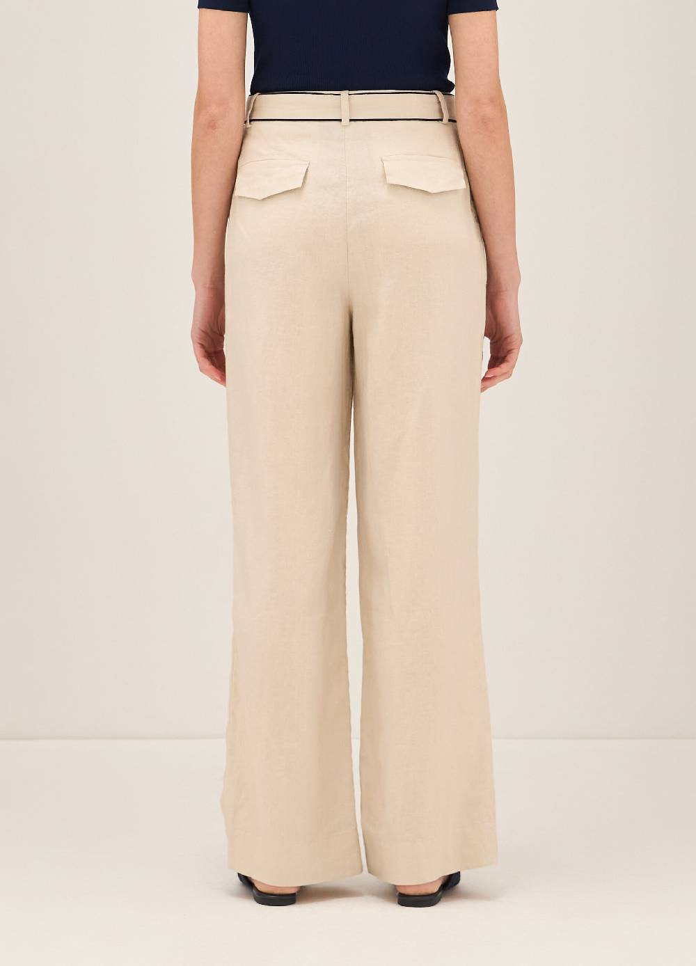 LES COPAINSPantaloni straight fit in lino Fino Al -60%