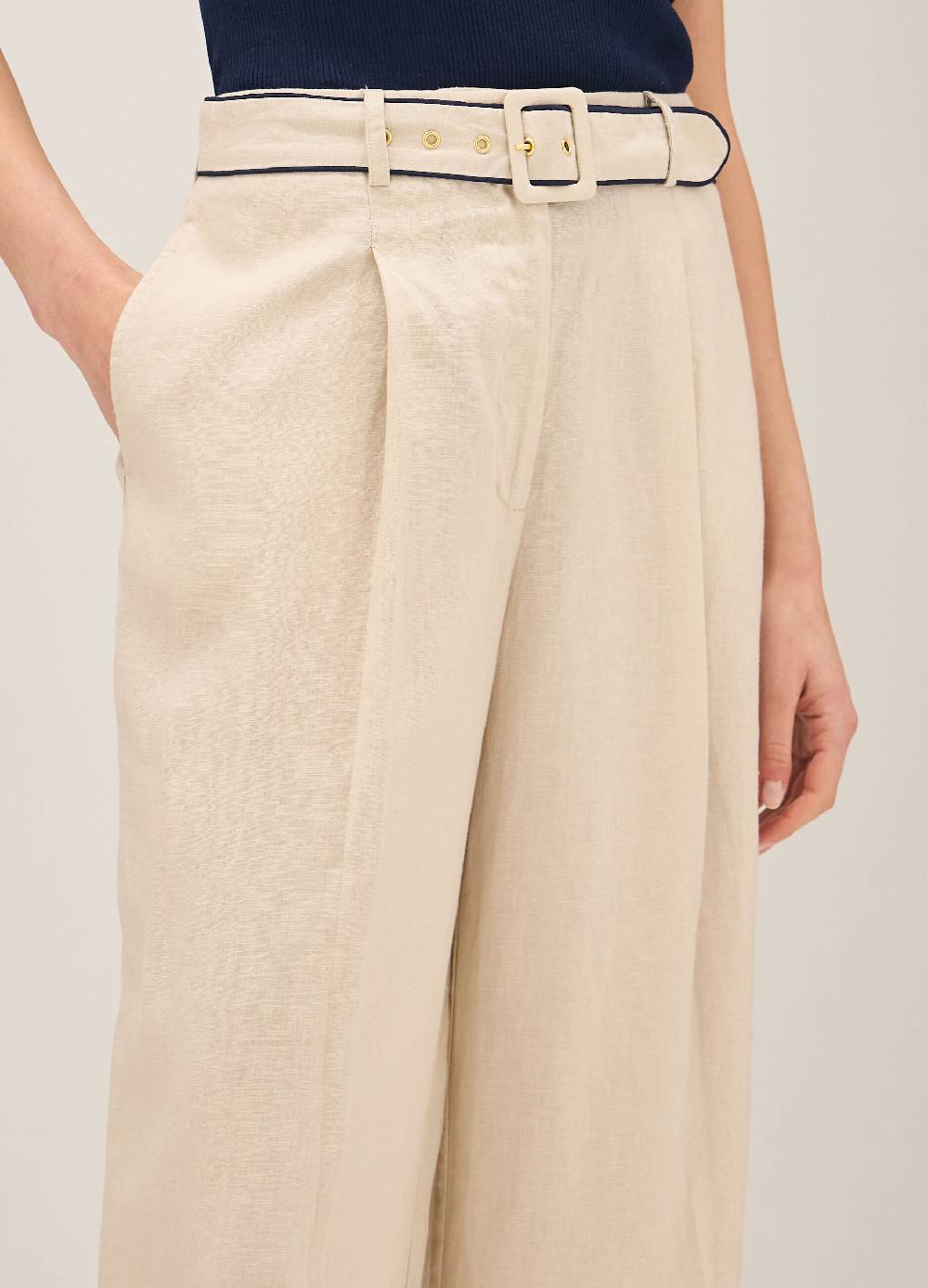 LES COPAINSPantaloni straight fit in lino Fino Al -60%