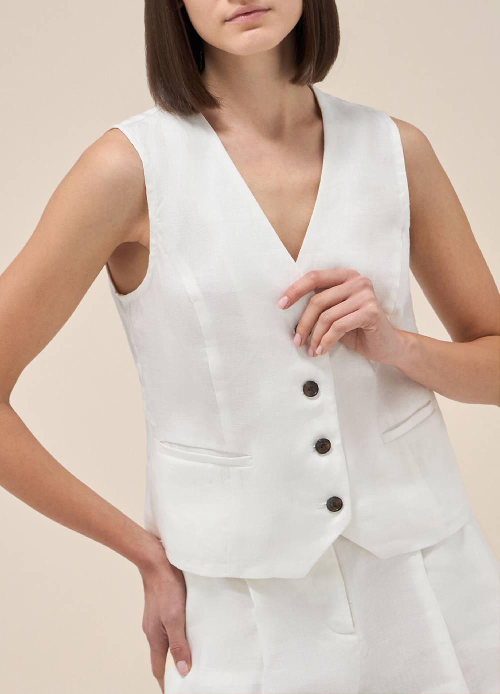 LES COPAINSGilet in puro lino Prezzo Ridotto