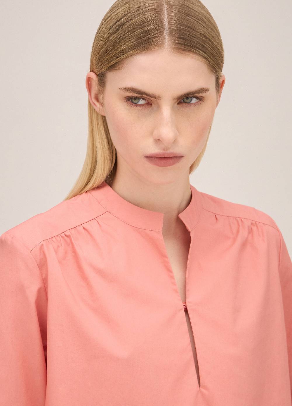 LES COPAINSBlusa in cotone manica a tre quarti Presa
